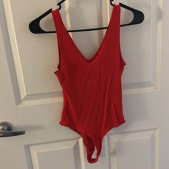 Red Bodysuit Tank Top - Picture 2 of 4